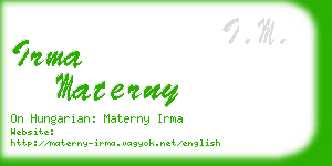 irma materny business card